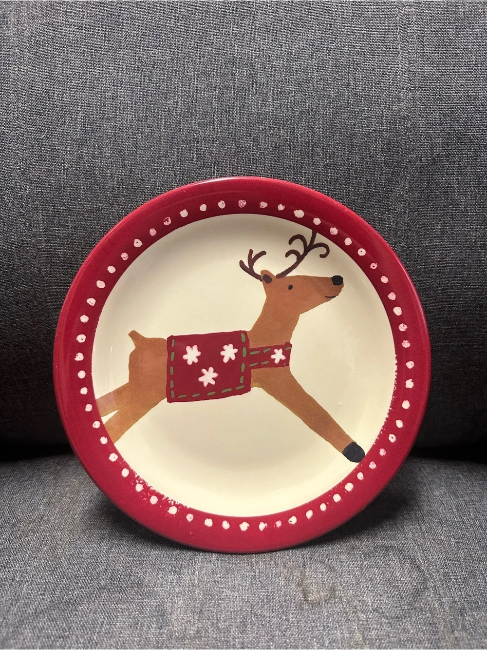 Pottery Barn Kids Festive Reindeer & Santa Christmas Plates